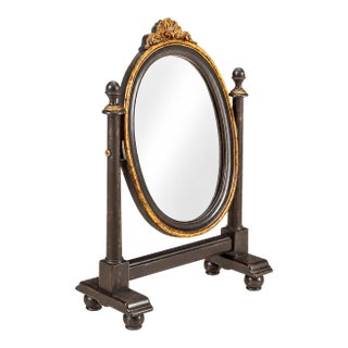 Italian Neoclassical Giltwood Tabletop Shaving Mirror For Sale