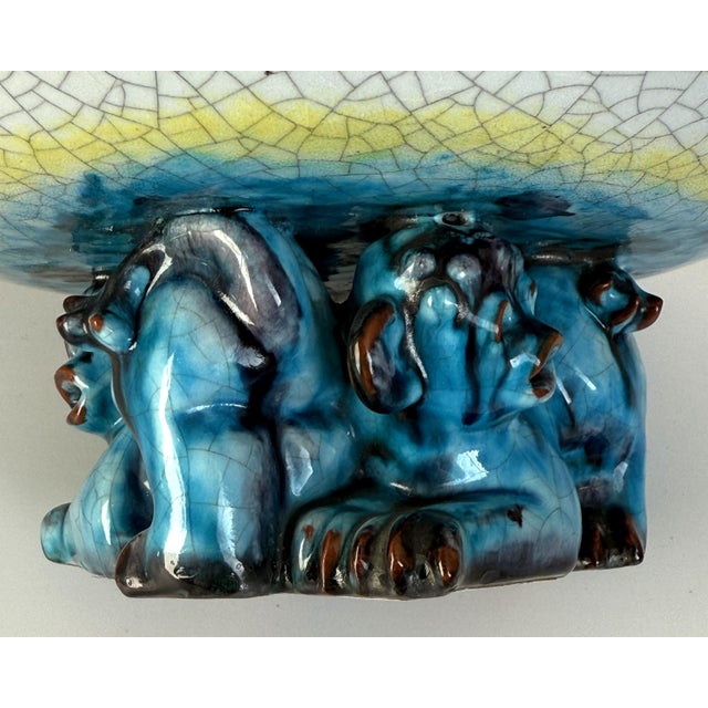 Ceramic Sculptural Footed Bowl by Christian Heißer for Karlsruhe Majolica, 1935 For Sale - Image 7 of 9