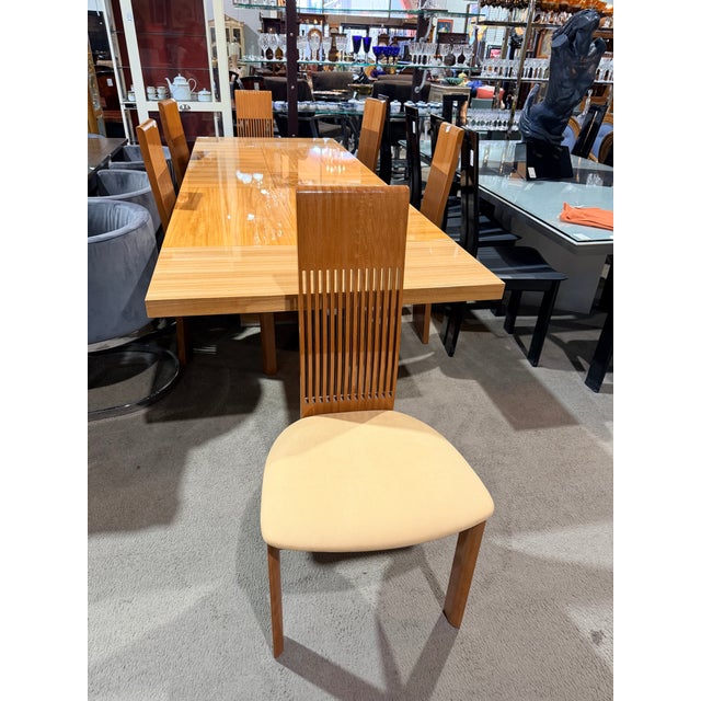 Italian Pietro Costantini Tan Zebrawood Dining Set For Sale - Image 3 of 7