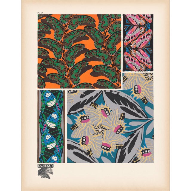 Papillons (Butterflies) Plate 17 Giclee Reproducion Art Print by Emile Allian Séguy For Sale