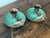Rustic Vintage Enameled Candlestick Holders With Duck Motif For Sale - Image 3 of 6