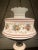 1970s Vintage 3 Way GWTW Milk Glass Brown Floral Hurricane Lamp Hanging Swag Light Aatr: Quoizel For Sale - Image 5 of 14