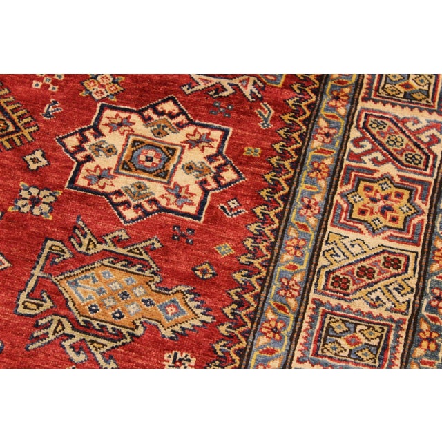 1990s 1990s 1990's Rustic Super Kazak Jenee Red/Tan Wool Rug - 4'10'' X 6'7'' For Sale - Image 5 of 10