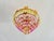 Glass 1970s Vintage Brass Butterfly Motif Flush Mount Chandelier With Pink & Green Crystals – 6 Light For Sale - Image 7 of 14