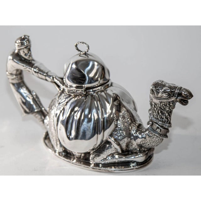 Moroccan French Silver-Plated Karawan Camel Teapot by Mariage Frères, Paris, 1990s For Sale - Image 3 of 12