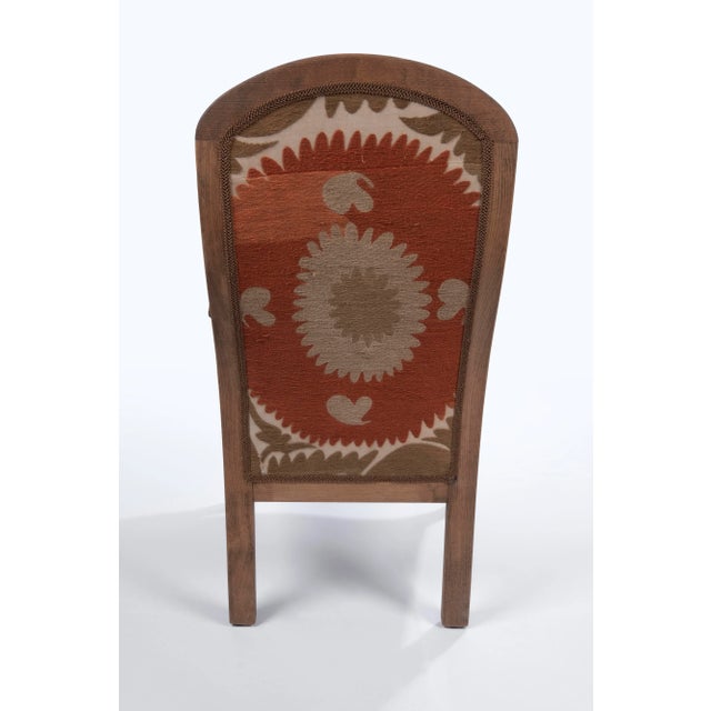 Boho Chic Suzani Embroidered Bergere Chair For Sale - Image 4 of 12