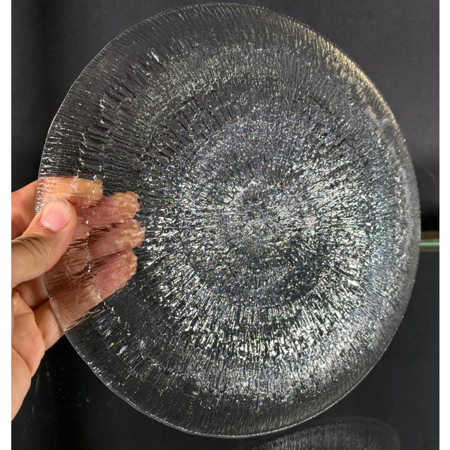 Iittala Solaris Glass 9.75" Dinner Plates by Tapio Wirkkala, Finland, 1970s - Set of 6 For Sale In Providence - Image 6 of 6