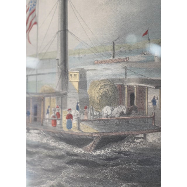 1900 - 1909 Engraving Print of Ferry in New York For Sale - Image 5 of 12