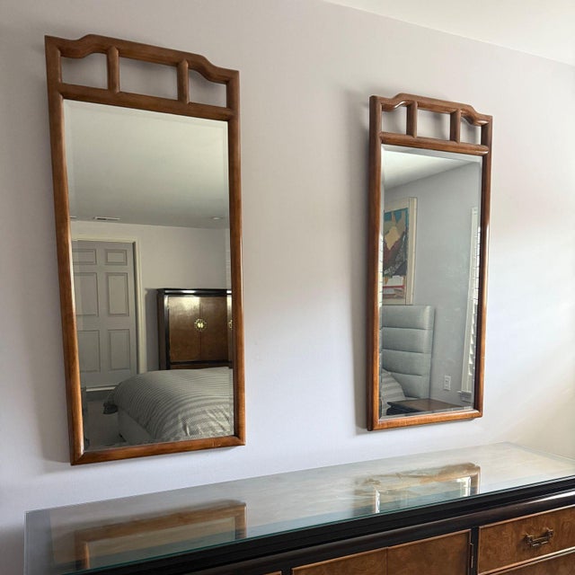 1980s Century Furniture Chin Hua Mirrors; Two Available For Sale - Image 5 of 6