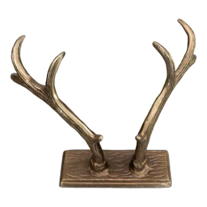 Vintage Bronze Toned Antlers Wall Hanging