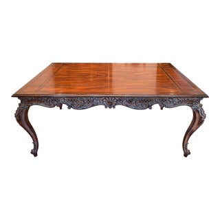 1970s Louis XV Style Carved Dining Table With Extension For Sale