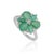 Emerald & Diamond Floral Statement Ring in 925 Sterling Silver, Us Size 7.5 For Sale - Image 6 of 15