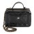 Black Quilted Patent Top Handle Vanity With Chain For Sale