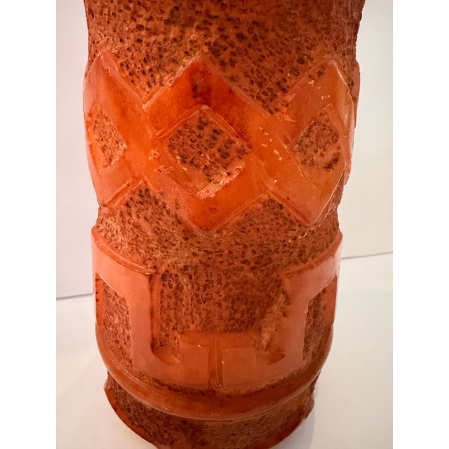 Mid-Century Orange Lava Glaze Stoneware Vessel For Sale In Miami - Image 6 of 8