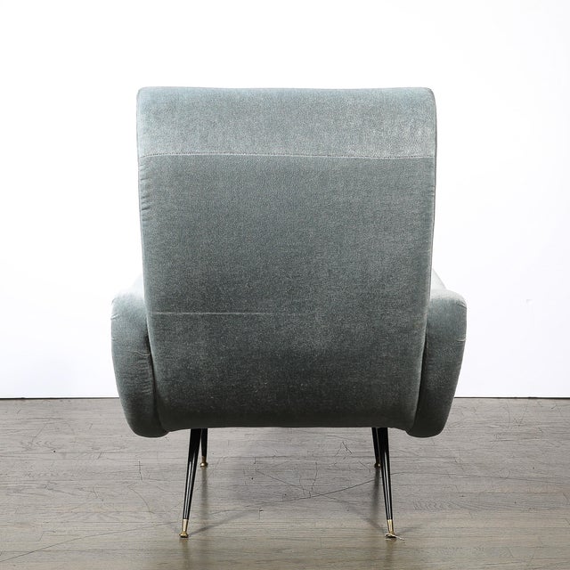 Blue Mid-Century Modernist Lady Arm Chairs in Powder Blue Mohair by Marco Zanuso For Sale - Image 8 of 13