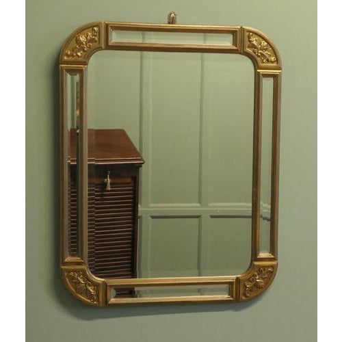 French Art Deco Style Gilt Cushion Mirror, 1970 For Sale - Image 4 of 8