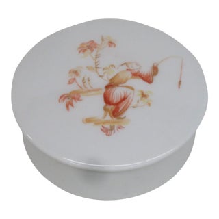 Giraud Limoges France Chinoiserie Trinket Box Porcelain Vanity Container 4855b For Sale