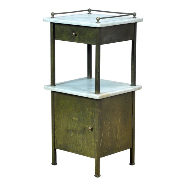 Antique Brass Bedside Table, 1900 For Sale