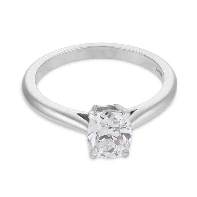 Art Deco 1930s Art Deco Gia 1.06 Carat Old Mine Cut Diamond Platinum Solitare Engagement Ring, Size 6 For Sale - Image 3 of 8
