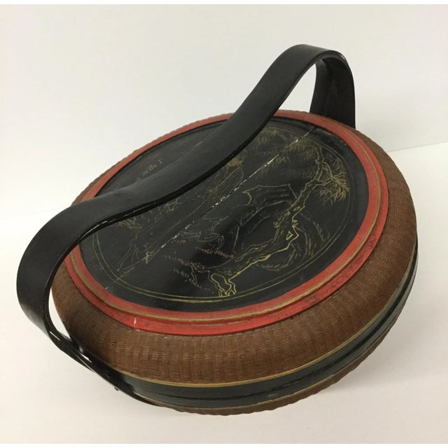 Antique Chinese Wood and Rattan Rice Box For Sale In Portland, ME - Image 6 of 13