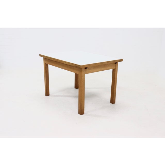 Extendable Birch and Melamine Dining Table, 1960s For Sale - Image 14 of 15
