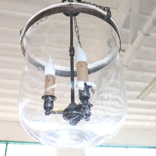 Early 20th Century Lantern in Iron and Blown Glass For Sale - Image 9 of 14