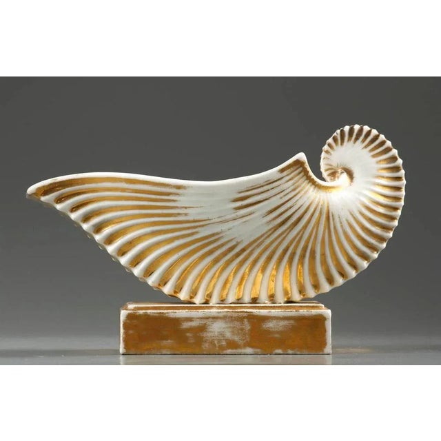 19th-Century Shell-Shaped White Porcelain Inkwell For Sale - Image 3 of 9