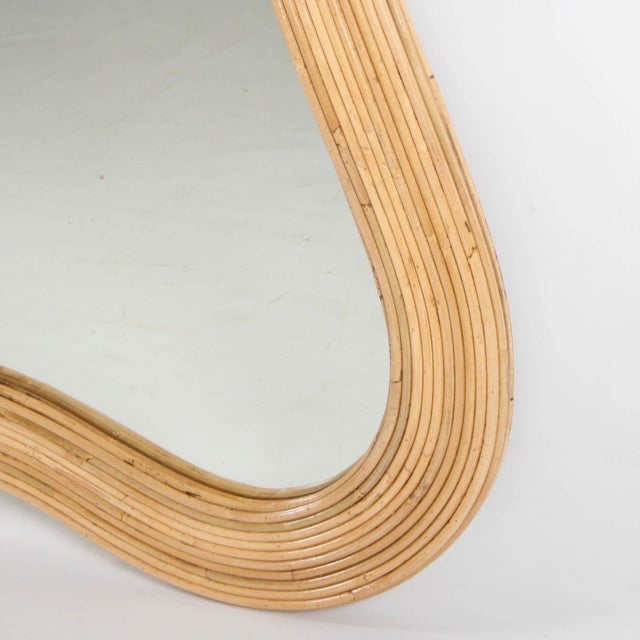 Large Wavy Rattan Mirror For Sale - Image 13 of 14