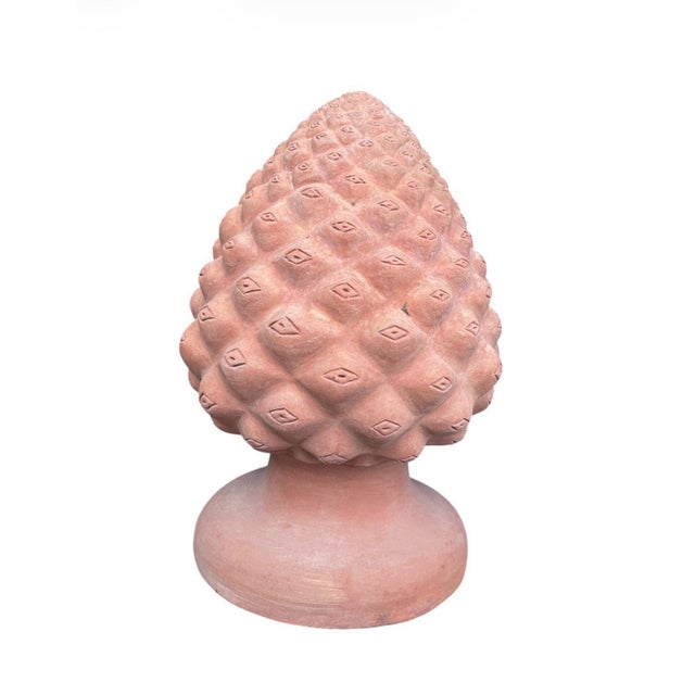 Pair of Vintage Italian Terracotta Pinecone Finials For Sale - Image 4 of 12