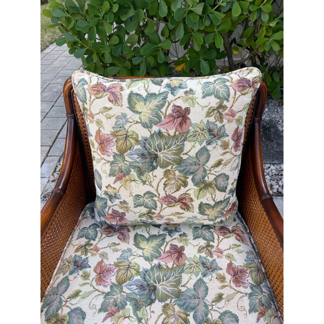 Vintage Sherrill Faux Bamboo & Double Cane Lounge Chair – Made in Usa For Sale - Image 10 of 12