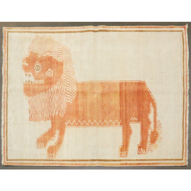 Folk Art Zabihi Collection Persian Pictorial Animal Gabbeh Rug For Sale - Image 3 of 9
