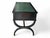 Vintage Hollywood Regency Style Ebonized Desk With Green Leather Top and Brass Details For Sale - Image 10 of 15