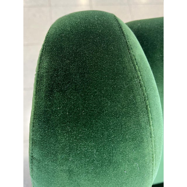 Marco Zanuso Green Velvet Mohair "Senior" Lounge Chairs - A Pair For Sale - Image 13 of 16