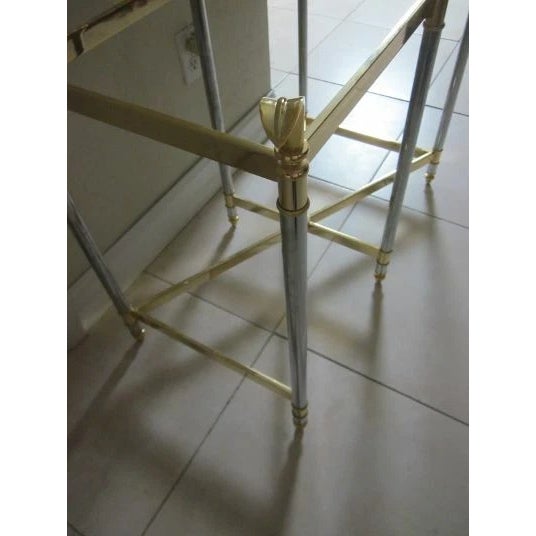 1980s Vintage Retro Brass Foyer Console Table Base No Glass For Sale - Image 4 of 11
