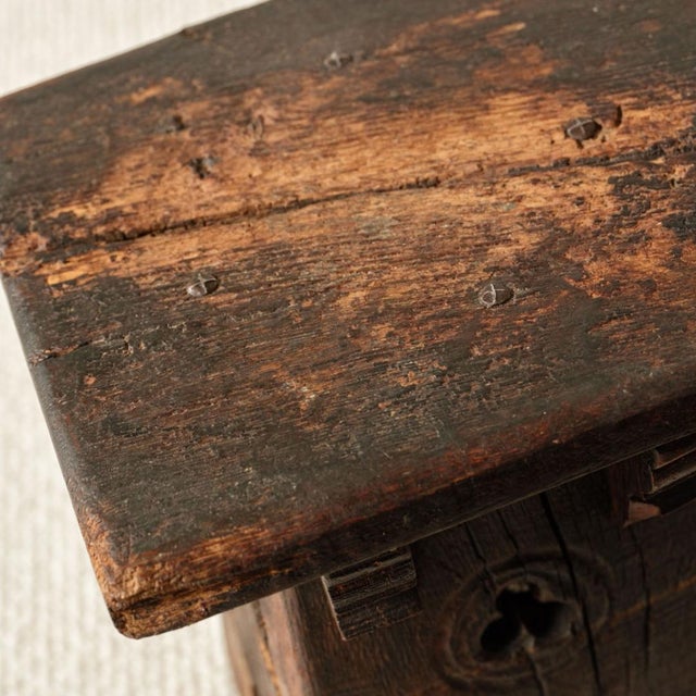 19th Century 19th Century French Oak Neo Gothic Stool For Sale - Image 5 of 7