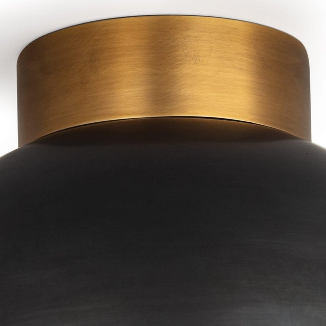 Traditional Regina Andrew Montreux Steel Flush Mount, Oil Rubbed Bronze & Natural Brass For Sale - Image 3 of 7