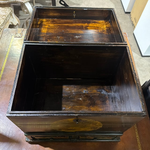 Antique Gansu Table Top Chest 1850-1870 “The Red Cabinet” For Sale - Image 4 of 6