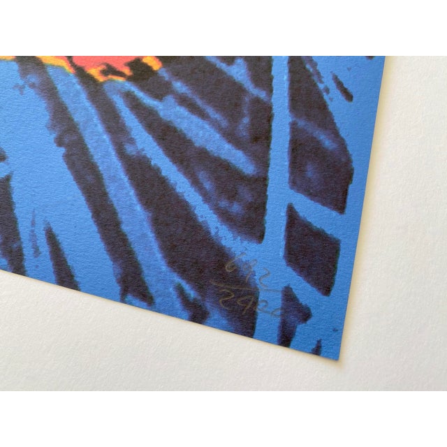 Royal Blue Andy Warhol Vintage 1986 Limited Edition Endangered Species Large Fine Art Lithograph Print " San Francisco Silverspot Butterfly " 1983 For Sale - Image 8 of 12