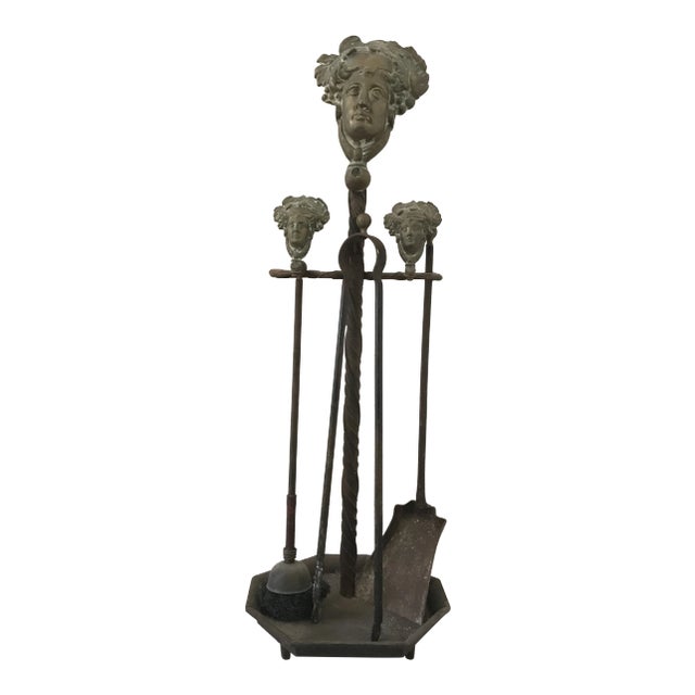 Vintage French Fireplace Tools Set For Sale