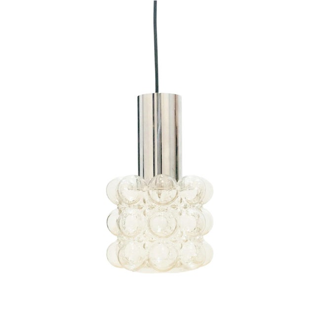 Mid-Century Bubble Glass and Chrome Pendant attributed to Helena Tynell for Limburg, Germany, 1960s For Sale - Image 9 of 9