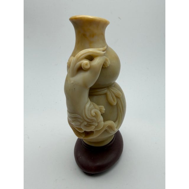 Chinese Vintage Soapstone Carving Eith Mythical Creature For Sale - Image 3 of 12