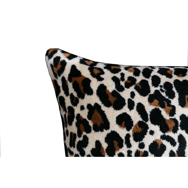 Designer Cut Velvet Leopard Large Lumbar Pillow Cover 15x31 For Sale - Image 4 of 5