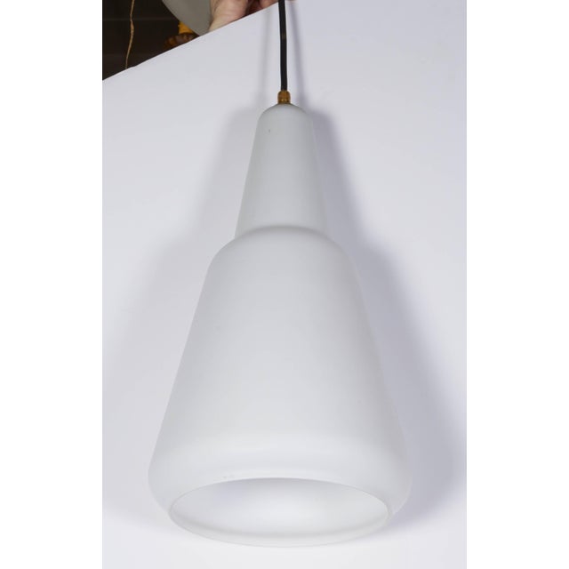 White Large Italian 1950s Case Glass Pendant Light For Sale - Image 8 of 10