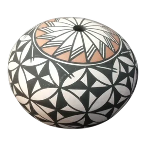 1970s Signed Marcella Augustine Handmade Acoma Pueblo Seed Jar From Nm