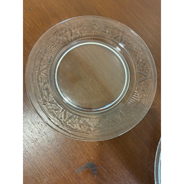 Vintage Pressed Glass Salad or Dessert Plates - Set of 7 For Sale - Image 9 of 11