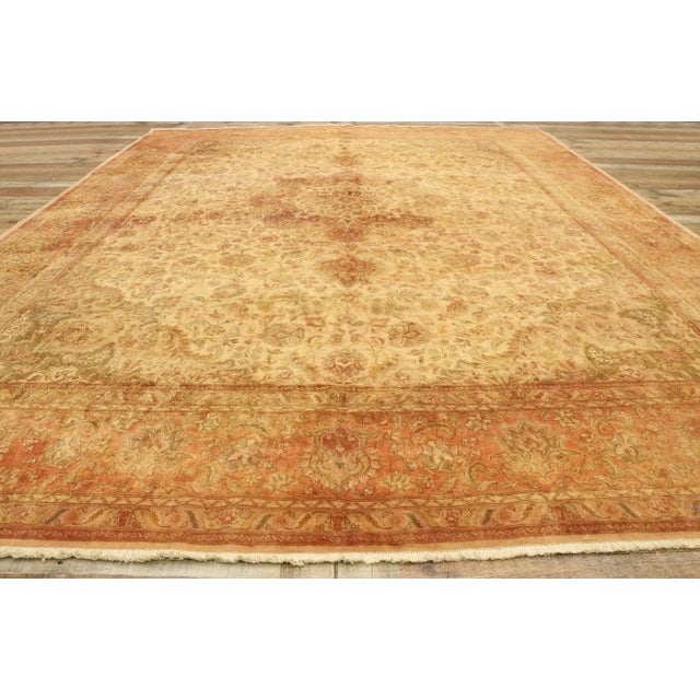 Textile Vintage Persian Tabriz Rug - 09'08 X 12'07 For Sale - Image 7 of 9