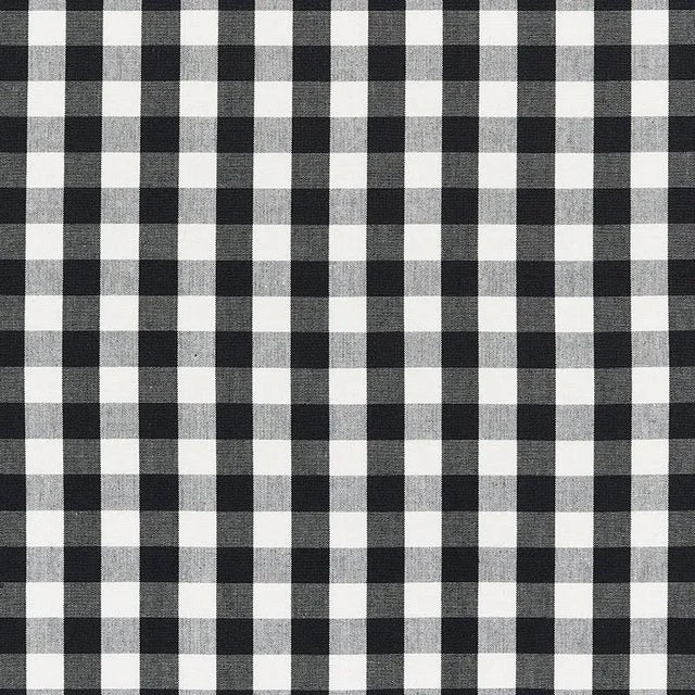 Sample - Schumacher Elton Cotton Check Fabric in Black For Sale