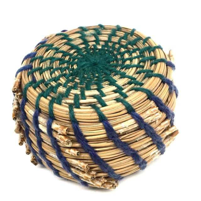 Camel Vintage Folk Art Basket Design Trinket Holder For Sale - Image 8 of 11