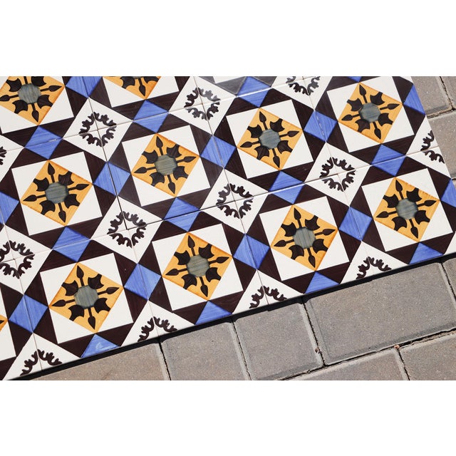 1940s Set of Thirty One Vintage Geometric Tiles, Portuguese For Sale - Image 10 of 12