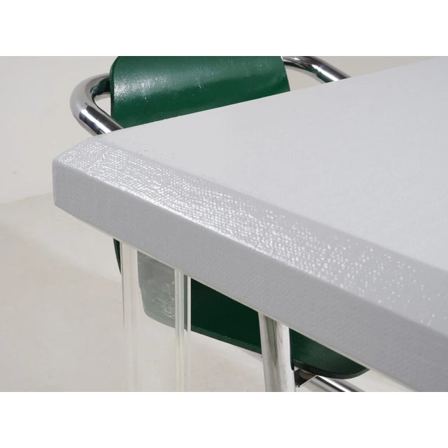 1980s Postmodern Lucite and Grasscloth Dinette For Sale - Image 4 of 6